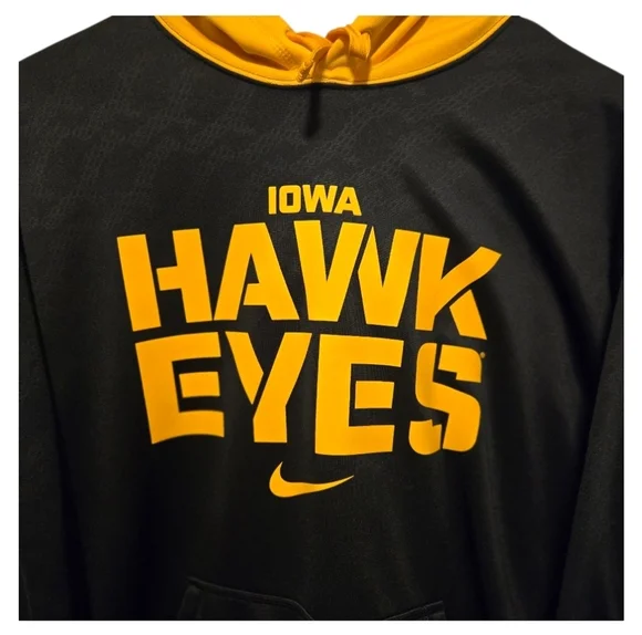 Iowa Hawkeyes Hoodie Mens Nike Therma Fit Black Pullover Sweatshirt Size XL - Picture 3 of 8